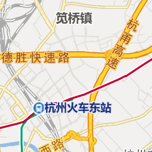 定安路站到彭埠站地铁线路图